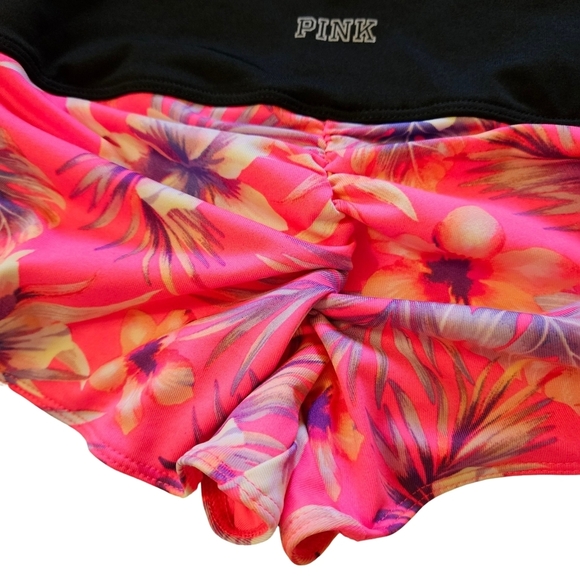 PINK Sport Gym to Swim Ruched Back Shortie, XS, Pink/Black, NWT - Picture 9 of 12